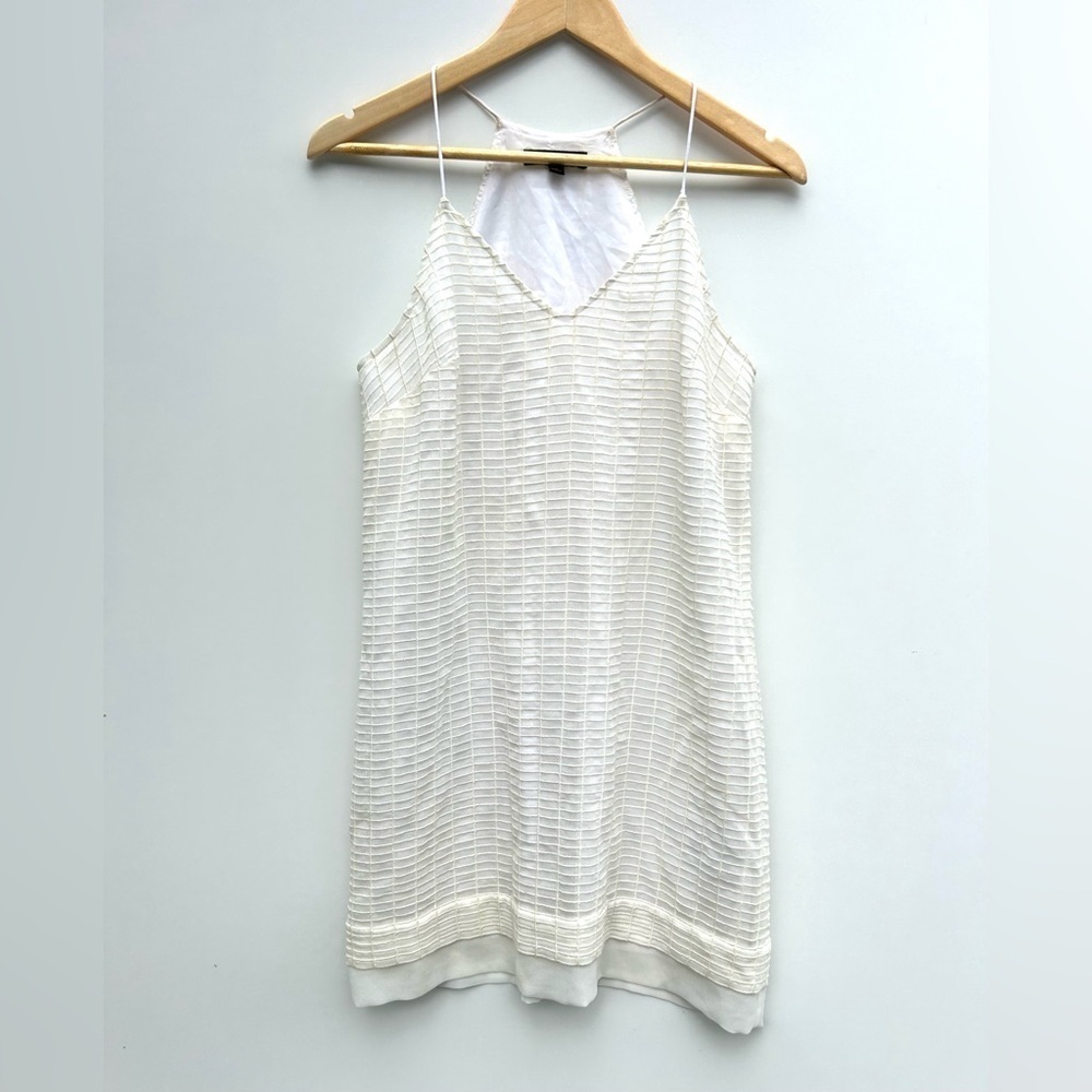 Banana republic Spaghetti strap racerback dress textured cream ivory size 4